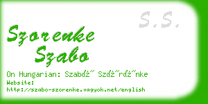 szorenke szabo business card